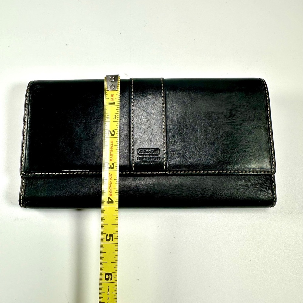 Coach Hampton Leather Tri-fold Wallet in Black - Picture 7 of 7
